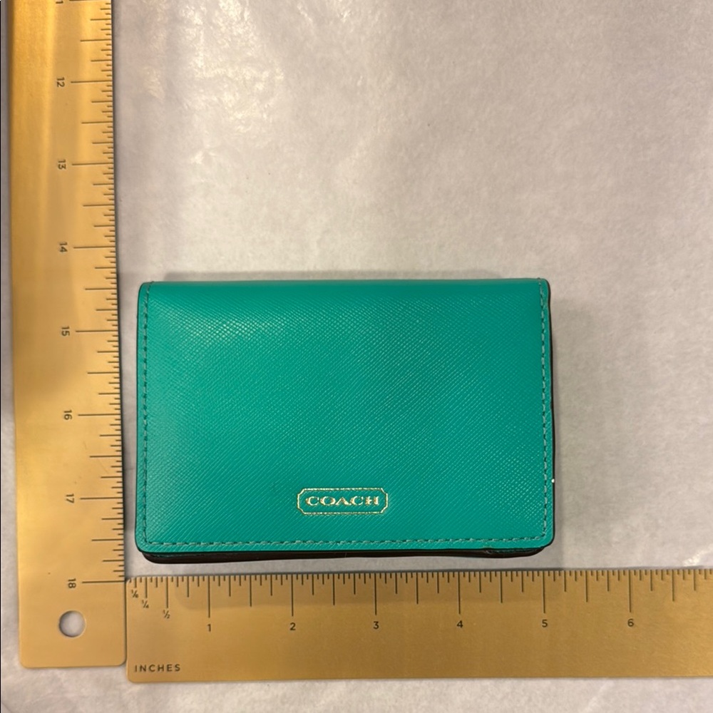 Coach Teal Green Leather Wallet